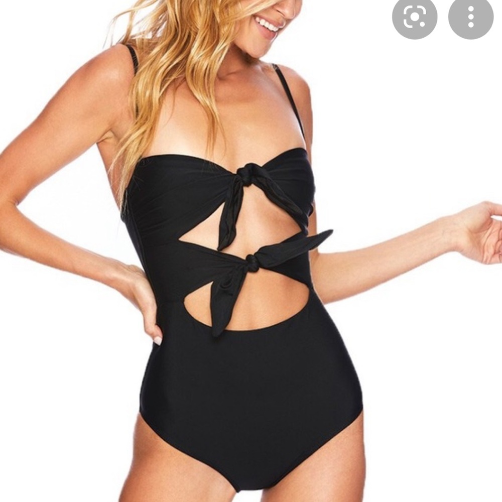 Beach Riot Black Double Tie Bathing Suit